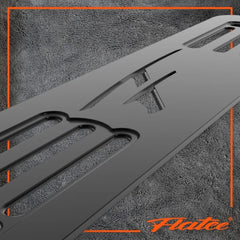 FLATEE MONTAGEPLATTE FÜR FAHRZEUGFRONT (7X29CM) – ALUMINIUM SCHWARZ ELOXIERT