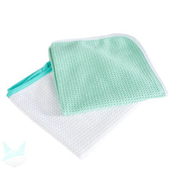 FoxedCare - 2x "Crystal Waffle Towel" Mikrofaser Glas- und Scheibentuch