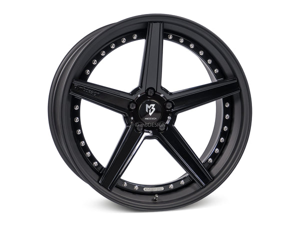 mbDESIGN KV1.3 3-tlg | 20×9 ET25 · 5x112 | schwarz glänzend/schwarz stumpfmatt